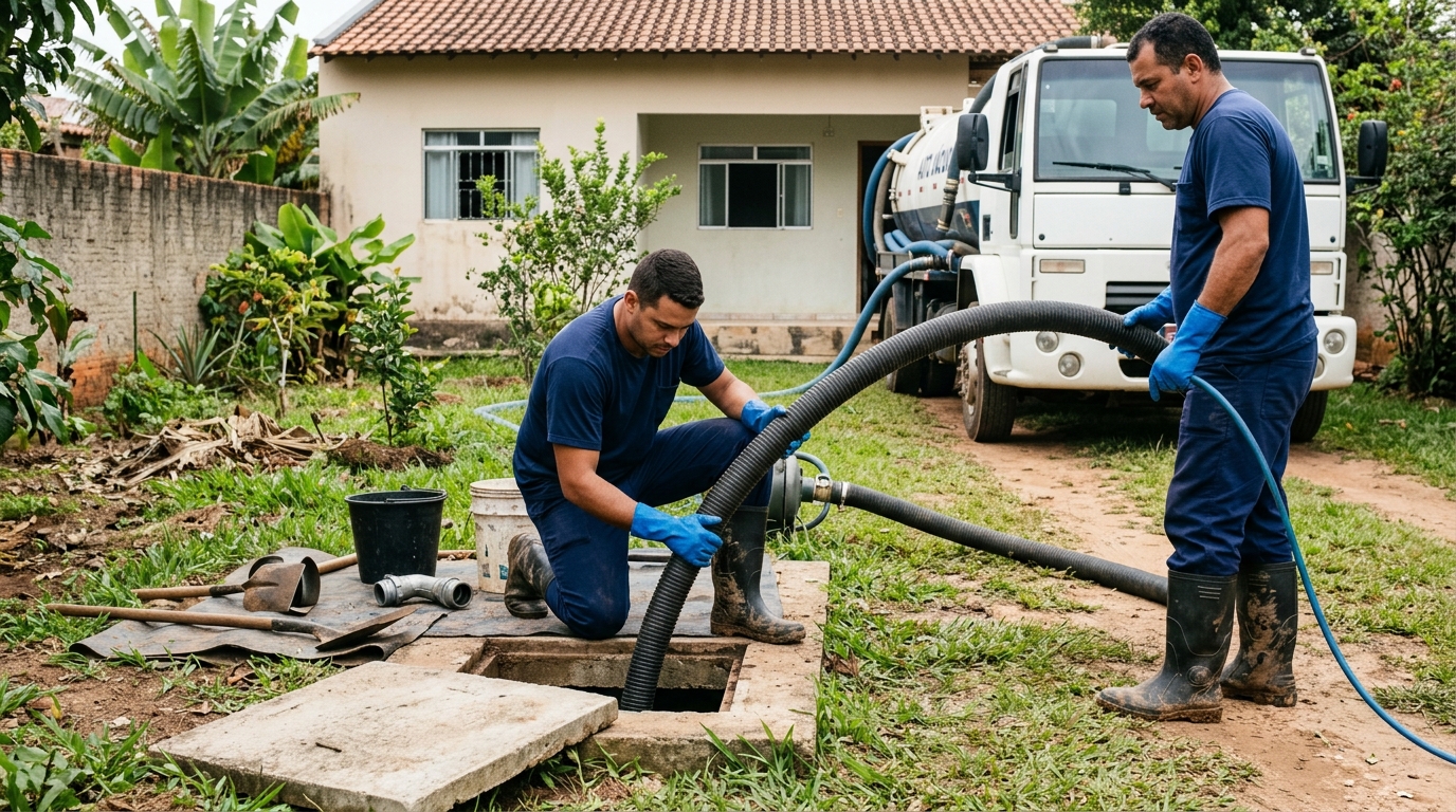 Desentupimento de fossa com caminhão de sucção no Curado, Jaboatão dos Guararapes‑PE