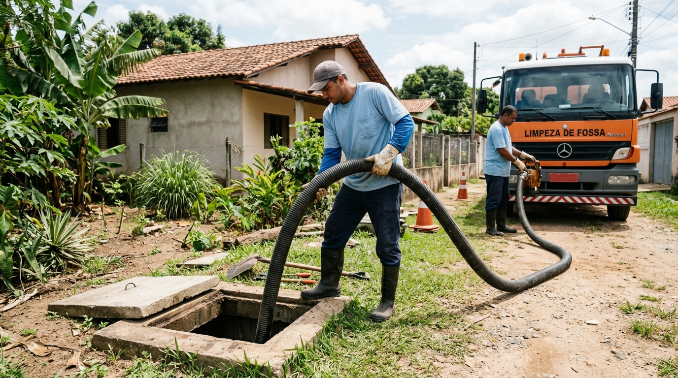 Desentupimento de fossa residencial no Curado, Jaboatão dos Guararapes‑PE