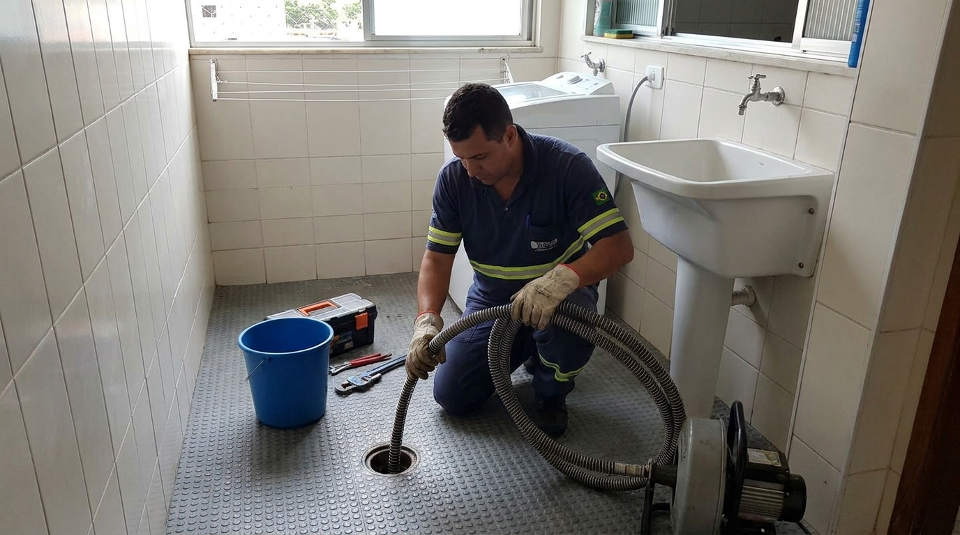 Desentupimento de ralo residencial no Socorro, Jaboatão dos Guararapes‑PE