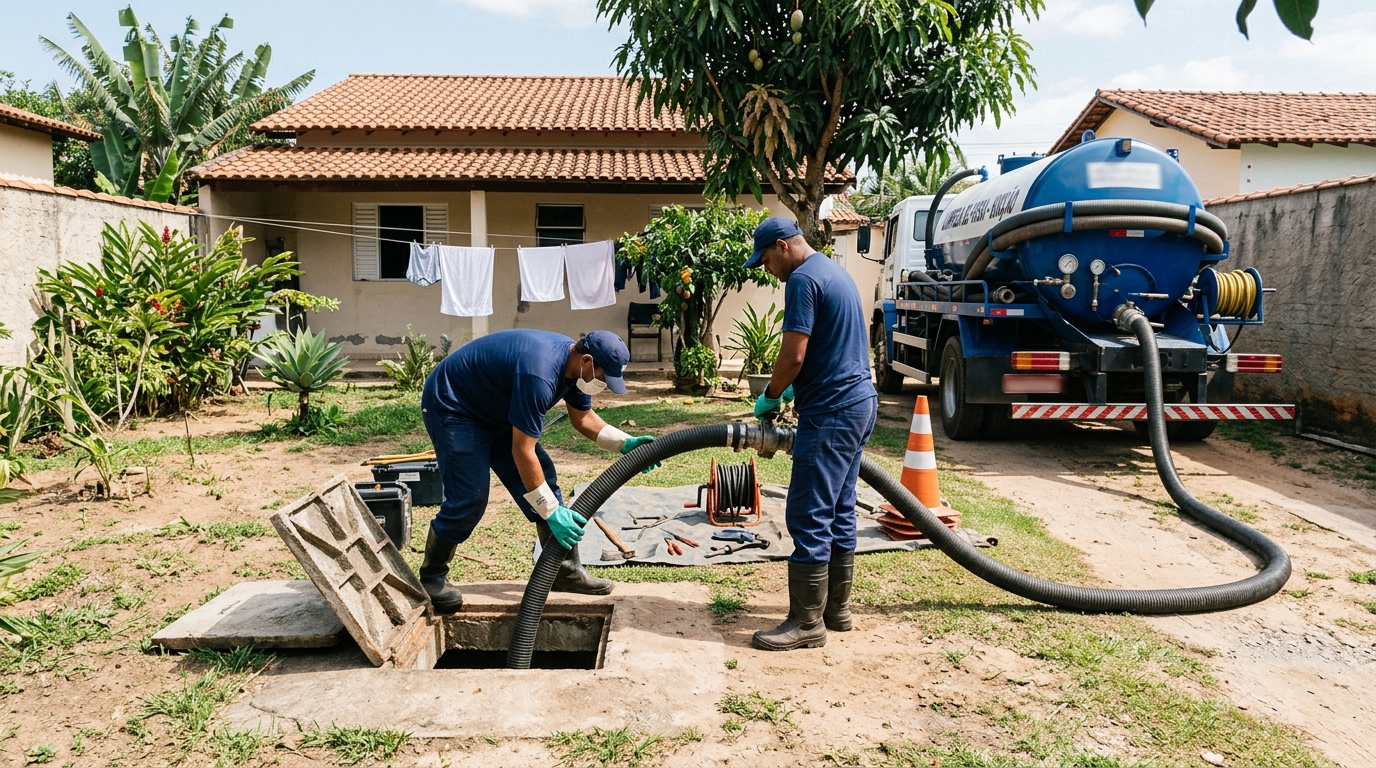 Esgotamento de fossa séptica no Curado, Jaboatão dos Guararapes‑PE